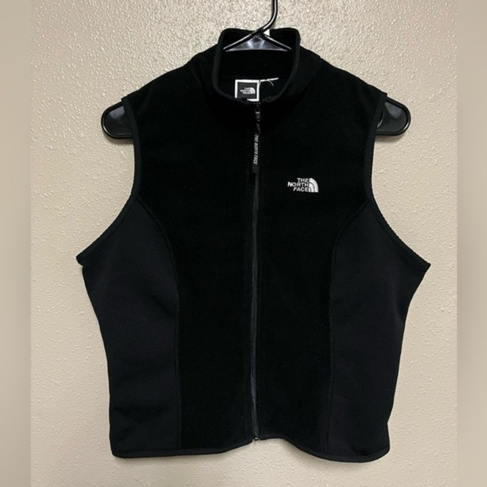 North face black fleece vest GUC size small
